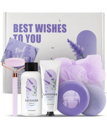 Gift Set for Women Lavender Relaxing Bath and Body Gift Baskets for Women Self Care Gift Ideas Birthday Gifts for Women Valentine's Day Mothers Day Christmas Gifts for Women