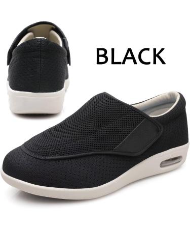 Youyun Diabetic Shoes for Men X-Wide Width | Adjustable Velcro Closure | Lightweight & Non-Slip Walking Shoes | Edema & Swollen Feet Relief | 10.5 Wide Black - Buy Online on GoSupps.com