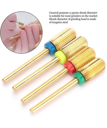 Nail Drill Bits Set of 4 Nail Polishing Head Interchangeable Carbide Tools for Manicure Tungsten Steel Grinding Heads Suitable for Home and Salon Use - Buy Online on GoSupps.com
