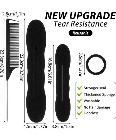 15Pcs Hair Bun Maker Hair Donut Bun Maker Set Easy Magic Snap Roll Sponge Bun Donut Hair Tool Reusable Bun Twister with Hair Ties for Women Updo s Ballet Buns French Twist Waves - Buy Online on GoSupps.com