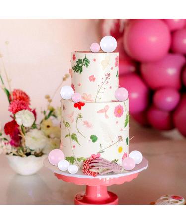Keaziu 40 Pack Ball Cupcake Toppers Pearl Balls Cake Pick White Pink DIY Cake Insert Toppers Foam Ball Cupcake Picks Mini Balloon for Wedding Baby Shower Anniversary Birthday Party Supplies White+Pink - Buy Online on GoSupps.com