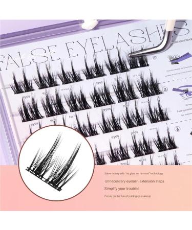 Fish Tails Glueless Press-On Eyelashes Press on Lashes No Glue Needed Self Adhesive Lash Clusters Press on Eyelashes No Glue Needed Reusable Self Adhesive Eyelashes - Buy Online on GoSupps.com