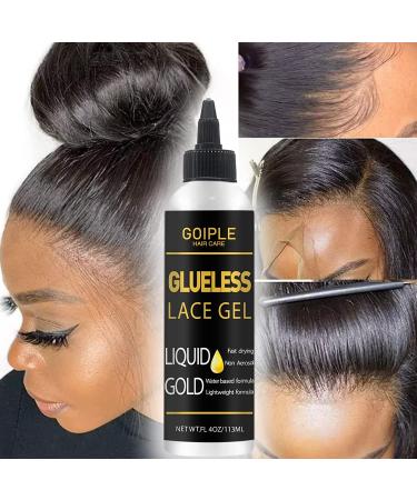 Liquid Gold Wig Glue - 4oz - Temporary Hold for Wigs & Lace Front - Non-Toxic & Invisible Bonding Gel - Buy Online on GoSupps.com