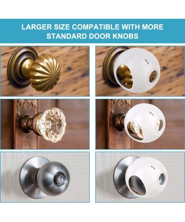 Child Safety Door Knob Covers (4 Pack) - New Shape & Structure Design, Prevent Kids from Opening Doors - Baby Safety Locks, White, Fits Most Knobs - Buy Online on GoSupps.com