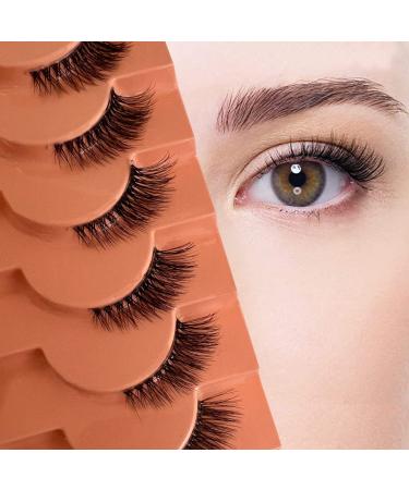 Half Lashes With Clear Band Natural Looking Wispy Cat Eye Eyelashes 3D Fluffy False Lashes 10 Pairs 10MM Short Soft Faux Mink Lashes Multipack by TIMELABS.(10) Style 1 Half Lashes With Clear Band