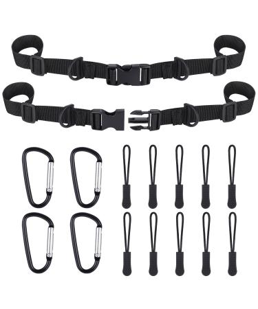 2 pieces of chest strap for backpack adjustable backpack belt belt backpack chest strap with 4-part S-ring lock with 10 zipper tag for outdoor activities climbing jogging