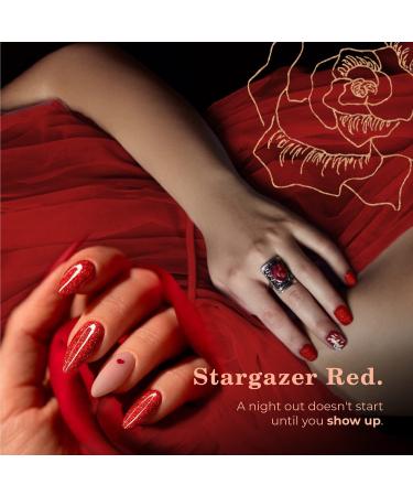 PrettyDiva Dip Powder Set - 4 Colors SOMETHIN' DARING Collection - Hot Date Dip Powder - 1Oz Scarlet Red, Stargazer Red, Nova Pink, Milky White - Foil Sparkly Glitter Nail Dip Powder for Salon Manicure at Home - Buy Online on GoSupps.com