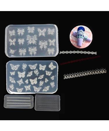 MCAORI 3D Nail Art Mold with Variety of Patterns Template Carving Sticker Stencil Tools Moulds for Nail Enthusiasts and Salons - Buy Online on GoSupps.com