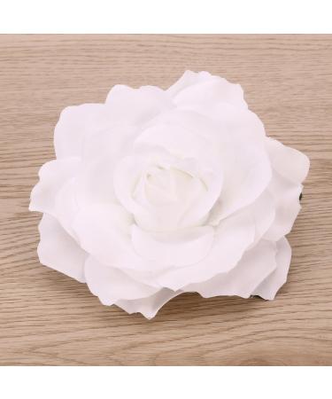 Buy Artificial Large White Rose Hairpin Clips & Brooch for Women | Perfect for Parties & Special Occasions - Buy Online on GoSupps.com