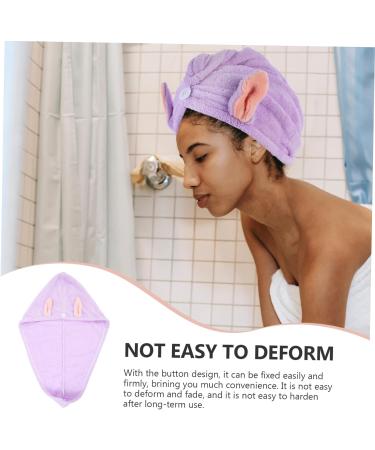 MAGICLULU 3pcs Bunny Ears Dry Hair Hat Coral Fleece Hair Mask Absorb Water Violet - Buy Online on GoSupps.com