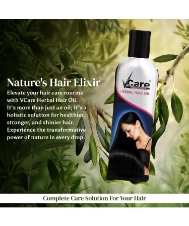 VCare 13+ Herbal Hair Oil With Coconut Castor Almond Olive Jojoba Holy basil Lavender Curry leaf oils for Men and Women | Ideal For All Type Hair Growth - Buy Online on GoSupps.com