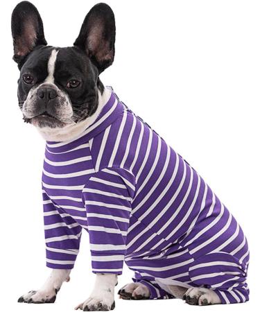 Ruiqas Dog Surgery Suit XL - Prevent Licking Breathable Pet Bodysuit for Male & Female Dogs - Violet Stripes - Buy Online on GoSupps.com