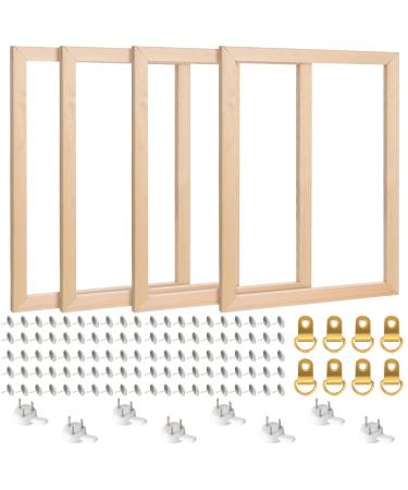 Caydo 4 Pack Canvas Stretcher Bars Kit 12 x 16 Inch Wooden Canvas Frame for Prints Paint by Numbers & Poster Oil Paintings