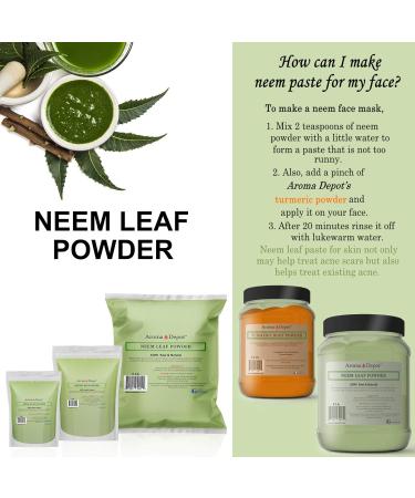 1 lb / 16 oz Neem Leaf Powder No Preservatives 100% All Pure & Natural Vegan Non-GMO & Gluten Free Great for Improving Immunity Skin Hair & Digestive Functions Azadirachta Indica - Buy Online on GoSupps.com
