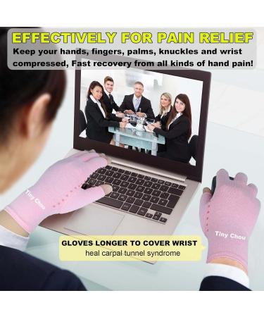 2 Pairs Arthritis Gloves Compression Glove for Women Relieve Arthritis Rheumatoid Osteoarthritis Carpal Tunnel Hand Pain Anti-Slip Fingerless Gloves for Work & Daily Use (Pink with Dots Medium) Medium Pink - Buy Online on GoSupps.com
