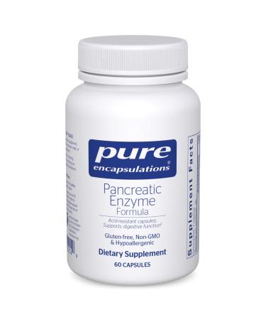 Pure Encapsulations Pancreatic Enzyme Formula - Digestive Enzymes for Digestion - Strengthens Gut Health* - Targeted Delivery Capsules - Gluten Free & Non-GMO - 60 Capsules 60 Count (Pack of 1)