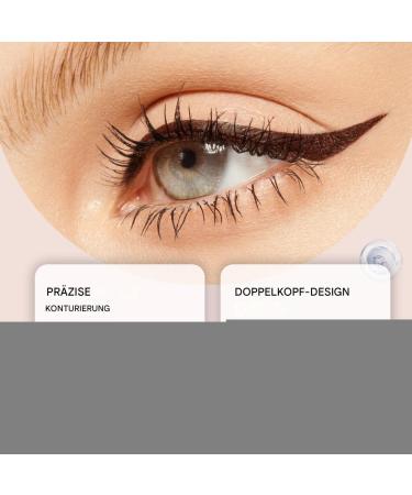 Corner of the eye stamp double point makeup corner of the eye swing stamp precise template quick drying waterproof cosmetics for beginners dark brown - Buy Online on GoSupps.com