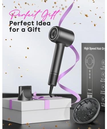 Professional Hair Dryer with Diffuser -Bopcal High-Speed Ionic Hair Dryer 1500W Fast Drying Low-Noise Hairdryer 3 Speeds & 4 Temps with Travel Size for Styling at Home/Salon Black - Buy Online on GoSupps.com