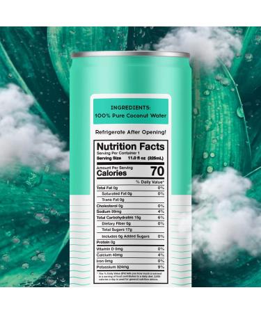 100 Coconuts Pure Coconut Water - 100% Natural & Low Calorie Drink - Pack of 12, 11 fl oz - Electrolyte-Rich, Non-GMO - Buy Online on GoSupps.com