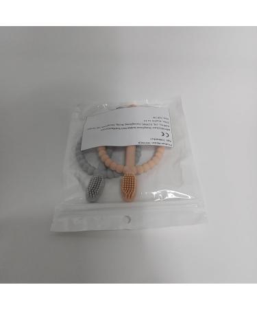 Buy BPA-Free Baby Biting Toys - 2 Pack Silicone Teething Rings for 3+ Months - Peach Powder & Gray - Soothing Gum Massage - Buy Online on GoSupps.com