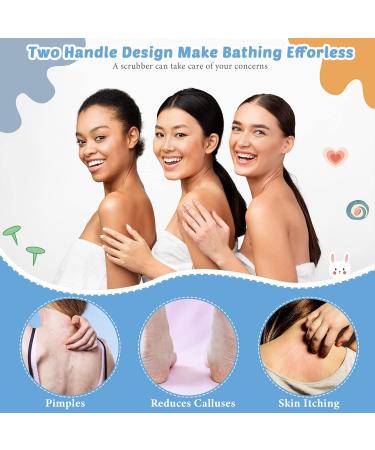 6 Pack Exfoliating Shower Bath Gloves and Back Scrubber Set - Skin Exfoliation Kit with Nylon Body Scrubber and Pull Strap Washcloth - Gray Dark Blue - Buy Online on GoSupps.com