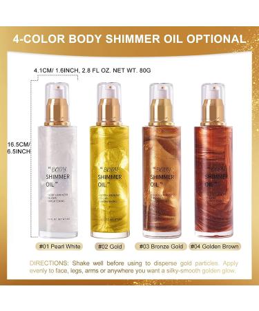 Luminous Golden Brown Body Glow Oil by LOKFAR - Waterproof Moisturizing Liquid Highlighter & Bronzer for Women | 2.8 Fl.oz - Buy Online on GoSupps.com