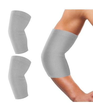 WLLHYF Elbow Compression Sleeves - Arm Protector Pads for Tennis, Golf, Fitness - Breathable Support Brace for Men and Women - Grey - Buy Online on GoSupps.com