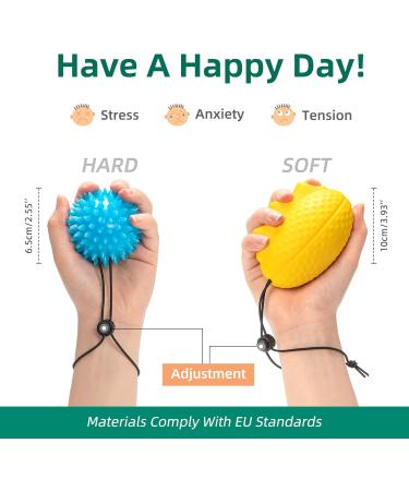 Hand Trainer Ball Set - 2 Pieces (Soft & Hedgehog) | Therapy Finger Strengthening & Anti-Stress Massage - Buy Online on GoSupps.com
