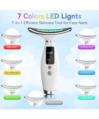 Neck Face Massager - 7 Color Portable Facial & Neck Massager with Vibrating & Warming Function for Enhanced Care - Buy Online on GoSupps.com