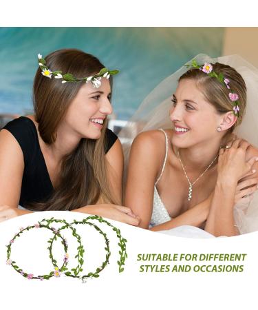 3 Pieces Flower Hair Accessories Hair Garland Wedding Girl Decoration Garland Corolla Hair Garland Wedding Bridal Garland - Buy Online on GoSupps.com