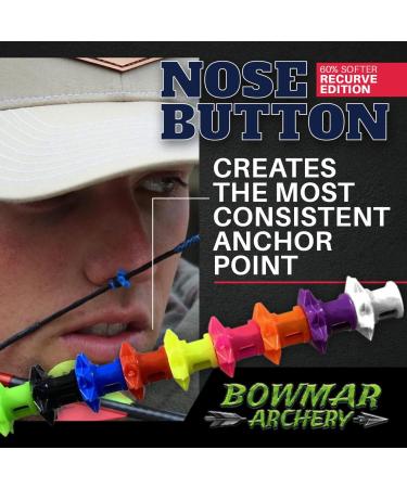 Bowmar Archery Nose Button Recurve Edition | Lightweight & Consistent Anchor Point | Two Sizes Included | Black - Buy Online on GoSupps.com
