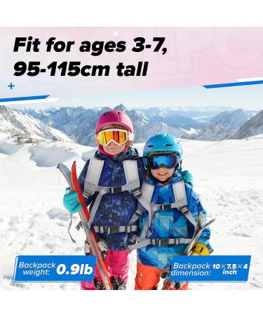 Ski Snowboard Harness Backpack for Kids | Caolpce Kid Trainer with Retractable Leashes - Blue - Buy Online on GoSupps.com
