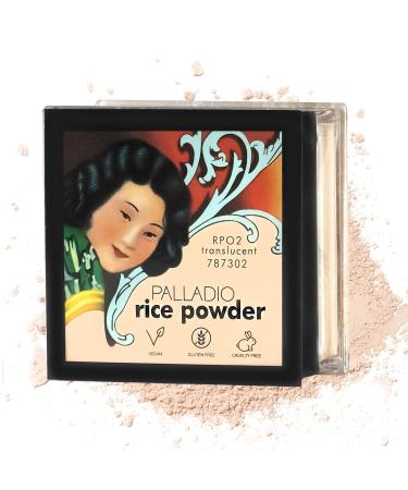Palladio Rice Powder, Translucent, Loose Setting Powder, Absorbs Oil, Leaves Face Looking and Feeling Smooth, Helps Makeup Last Longer For a Flawless, Fresh Look Translucent 1 Count (Pack of 1)