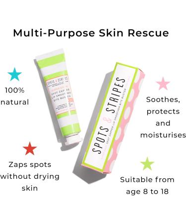 Spots & Stripes - Super Balm Spot Zapper Lip Smoother Bite Buster for Girls 100% Natural Multi-Purpose Spot Treatment and Skin Rescue for Teens in One Genius Stick with Niaouli and Coconut (15g) - Buy Online on GoSupps.com
