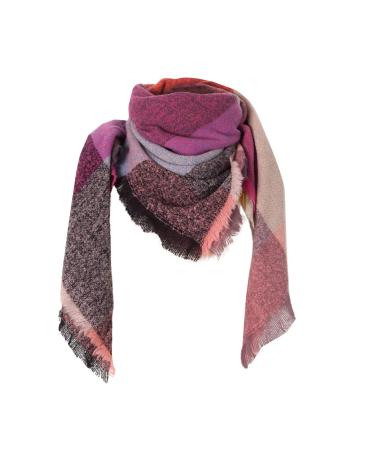 HANXIULIN ladies scarf warm elegant scarves triangular scarf long scarf soft winter warm ladies scarf poncho one size B