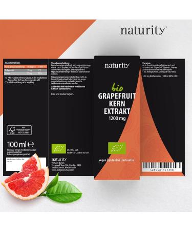 Naturity Organic Grapefruit Kernel Extract 1200 mg | Vegan & Certified Organic | 100 ml - Easy Application | International Shipping - Buy Online on GoSupps.com