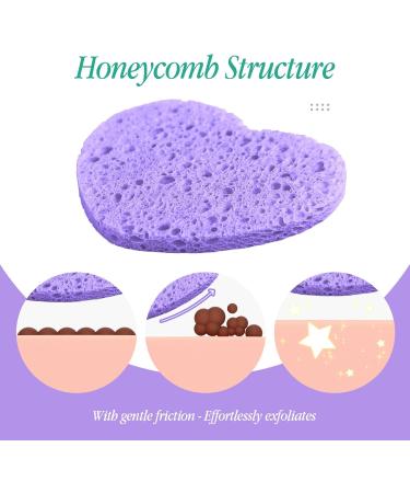 Heart-Shaped Compressed Facial Sponges - Purple Exfoliator for Cleansing | Ideal for Beauticians - International Shipping Available - Buy Online on GoSupps.com