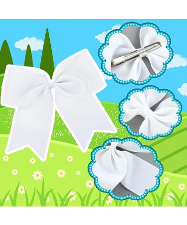 Sibba Big Large White Bows 2 PCS 8 Inch | Alligator Hair Barrettes Clips for Girls & Women - Buy Online on GoSupps.com