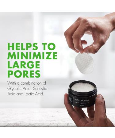 Tiege Hanley Glycolic Acid Pads for Men - Exfoliating Daily Skin Care Wipes | 18.5% Acid Complex for Forehead Nose & Cheeks | 1-Pack - Buy Online on GoSupps.com