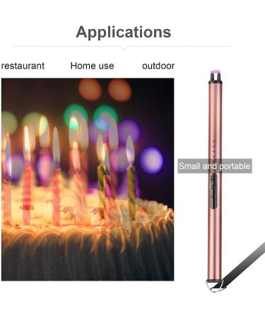 Candle Rechargeable - Electric Arc with USB Safe and Portable Rechargeable for Desserts Creme Brulee Welding BBQ and Baking Rose Gold - Buy Online on GoSupps.com
