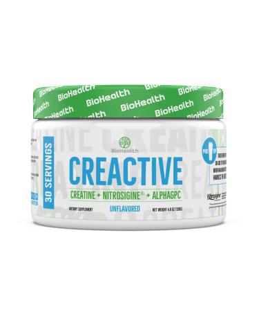 CreActive Creatine HCL + Nootropic + Nitric Oxide - Supports Muscle Performance Cellular Energy Production & Cognitive Function (Unflavored)
