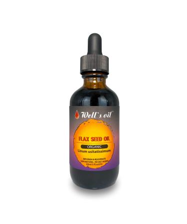 Well's 100% Pure Flax Seed Oil / For your Hair & Skin / Hair Growth Oil / Skin Oil (2oz) 2 Ounce