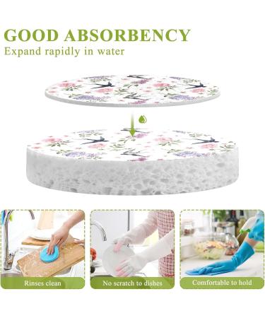 3-Pack Cleaning Kitchen Sponges Oval Swallow Violet Kitchen Cellulose Dishwashing Wood Pulp Cotton - Buy Online on GoSupps.com