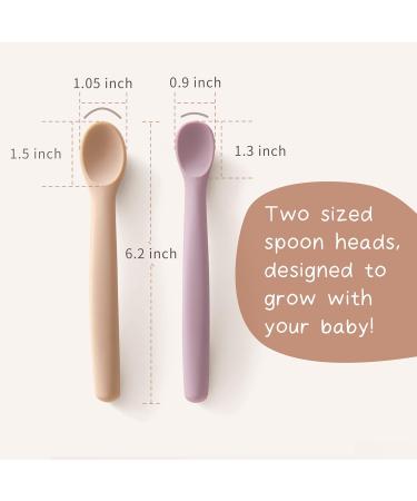 Silicone Baby Spoons Set - Soft-Tip Spoons for Infant Feeding - Bendable & Chewproof - Baby Utensils for Self-Feeding - Baby Led Weaning - Set of 4 (Ivory/Clay/Apricot/Buck) - Buy Online on GoSupps.com