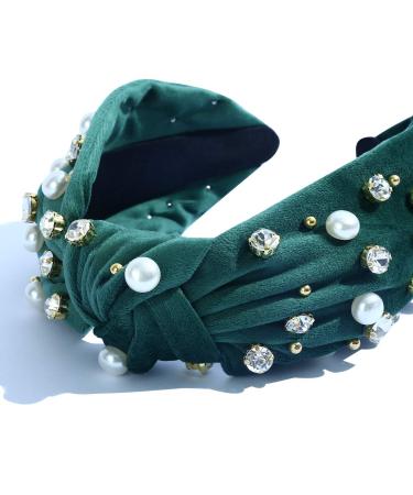 Pink Crystal Knotted Women's Headband | Luxury Jeweled Hairband for Women | Elegant Ladies Fashion Accessory in Green - Buy Online on GoSupps.com