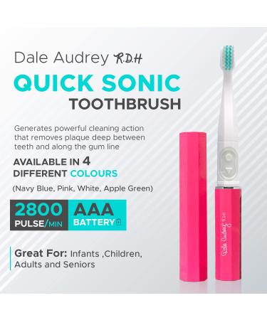 Quick Sonic Electric Toothbrush for Adults | Smart Rechargeable Toothbrush for Deep Cleaning & Superior Plaque Removal | Pink - Buy Online on GoSupps.com