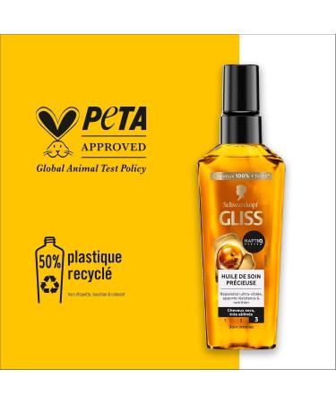 Schwarzkopf - GLISS - Precious Care Oil - Ultra-targeted repair - Provides resistance & nutrition - Haptiq System - Dry & Very Damaged Hair - 100% Stronger Hair - Intense Care - 75ml - Buy Online on GoSupps.com