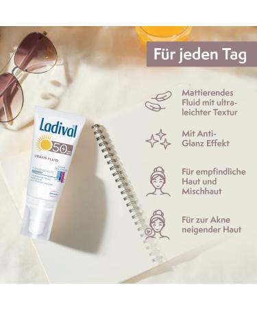 Ladival Urban Fluid LSF 50 - Ultra-Light Matting Sunscreen for Daily Use - 50ml | Buy Internationally - Buy Online on GoSupps.com