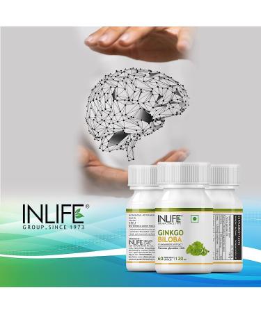 Ginkgo Biloba Extract 120mg (60 Vegetarian Capsules) for Healthy Brain Function - Buy Online on GoSupps.com
