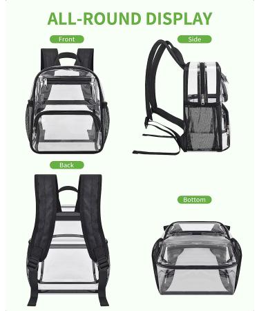 MAY TREE Clear Backpack Stadium Approved 12126 with Breathable Shoulder Straps  Clear Mini Backpack for Girls and Boys  Heavy Duty Clear Backpack for Sport Event School Festival Concert- Black - Buy Online on GoSupps.com